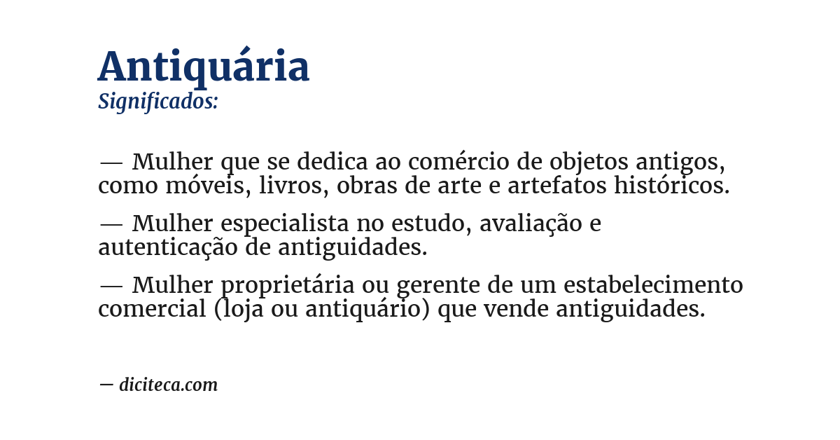 Significado de antiquária
