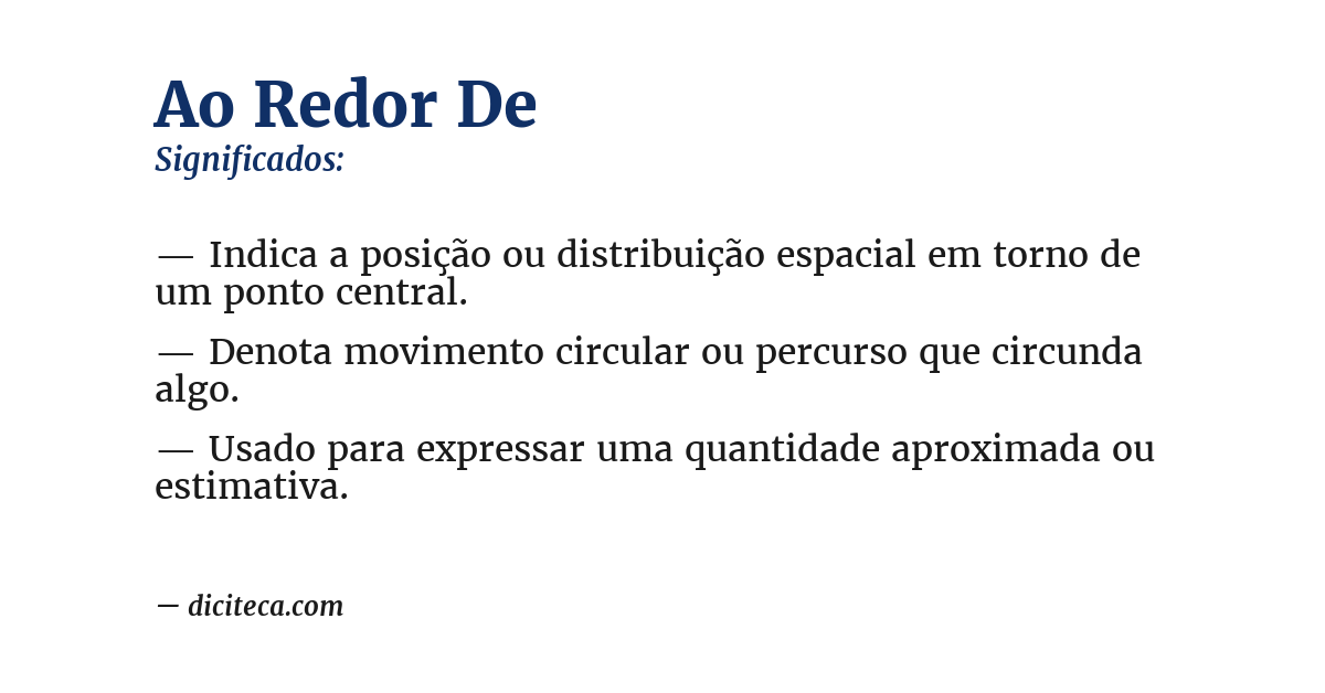 Significado de ao redor de