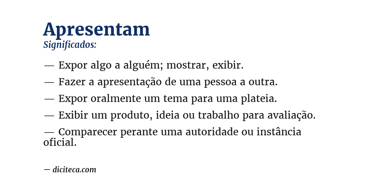 Significado de apresentam