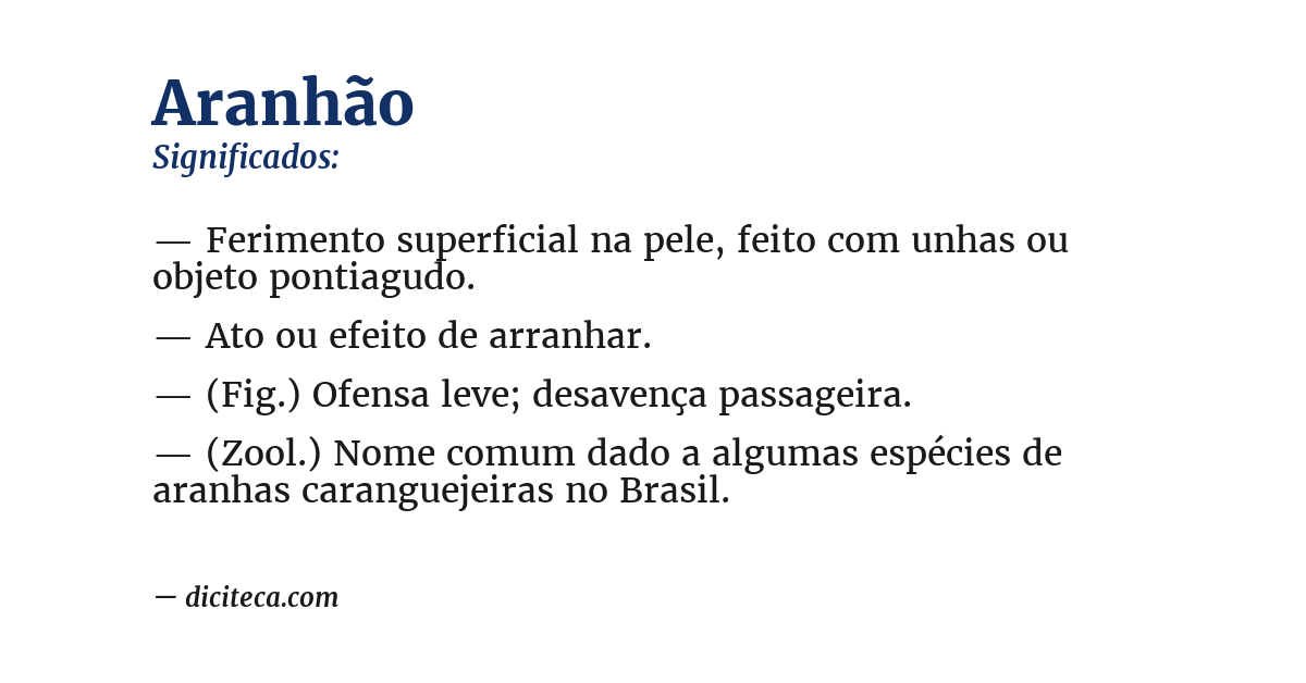 Significado de aranhão