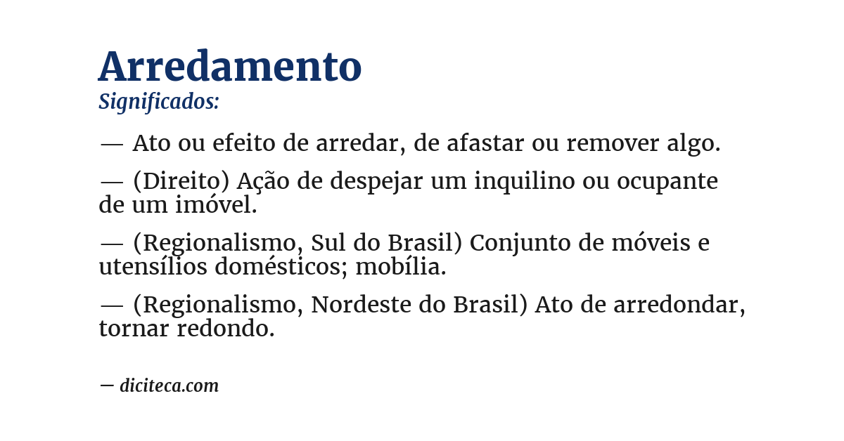 Significado de arredamento