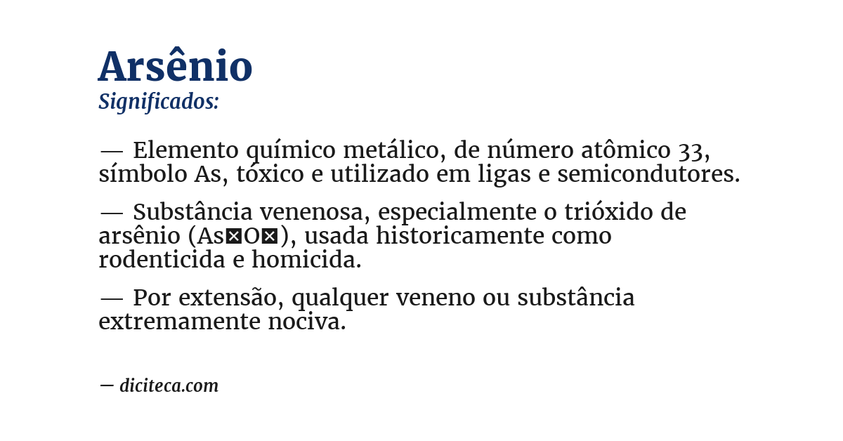 Significado de arsênio