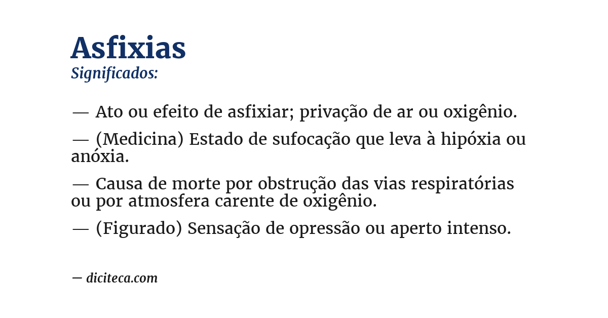 Significado de asfixias