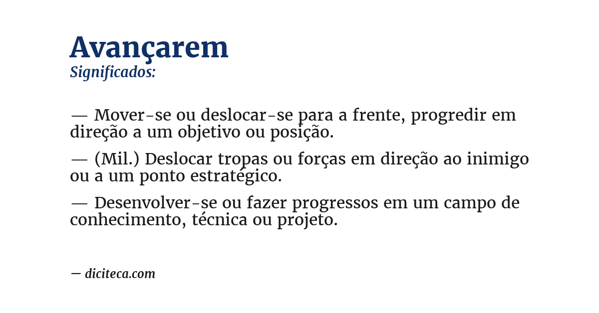 Significado de avançarem