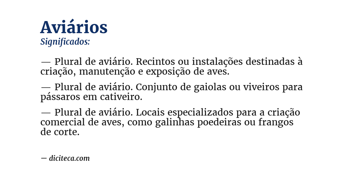 Significado de aviários