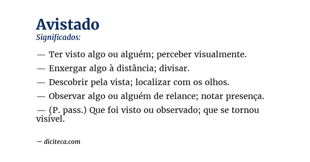 Significado de avistado