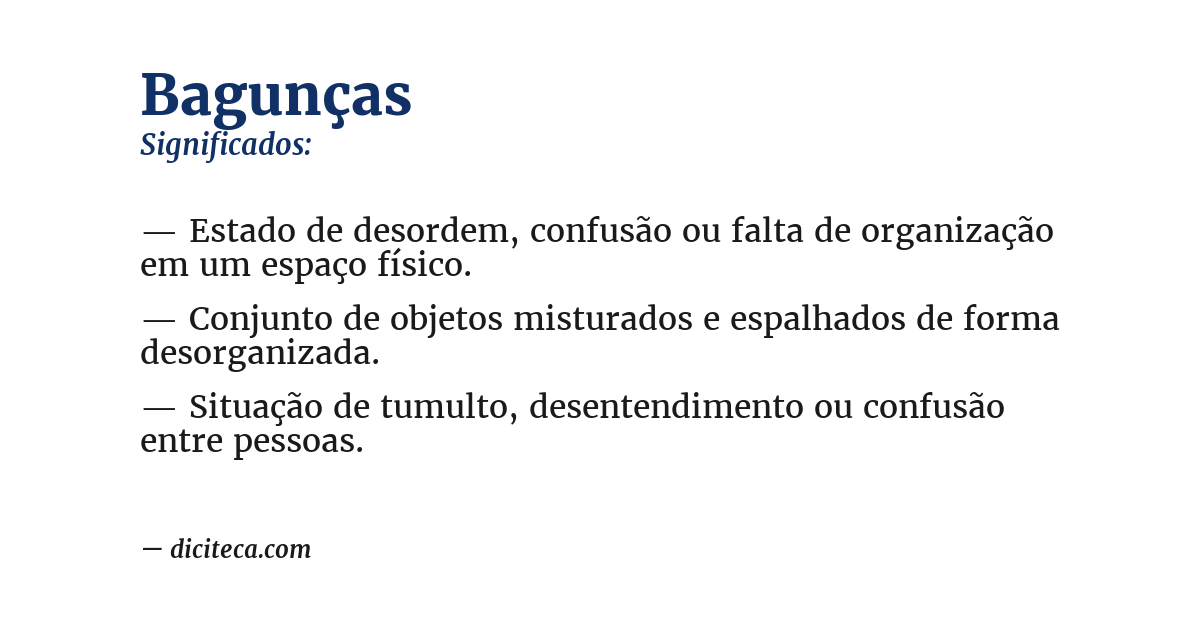 Significado de bagunças