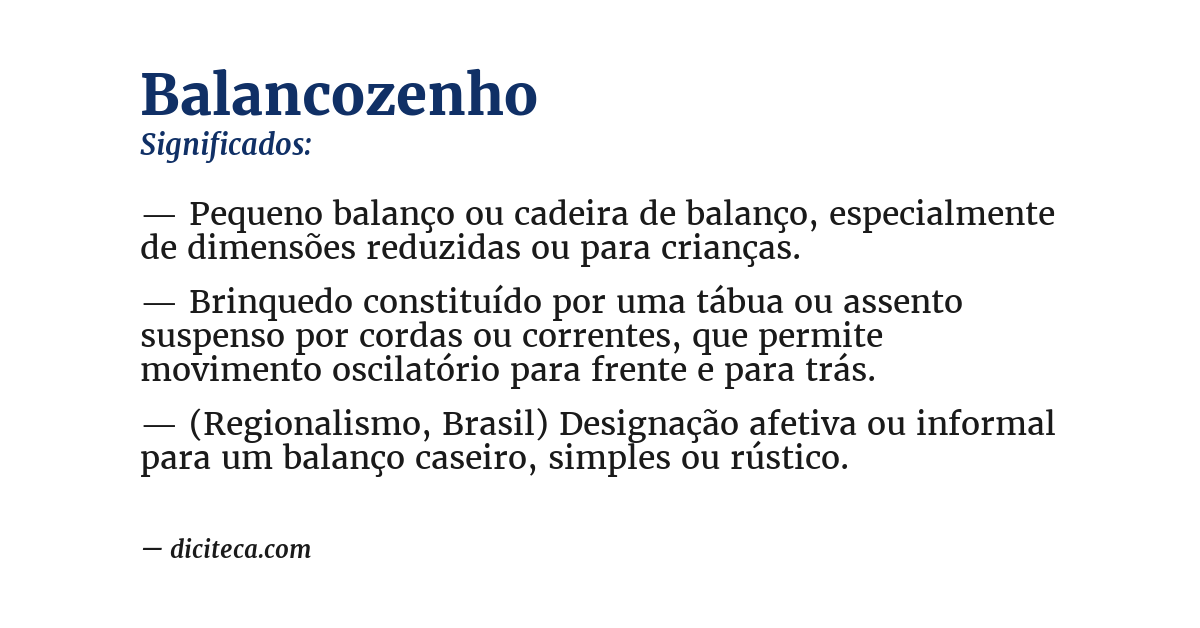 Significado de balancozenho