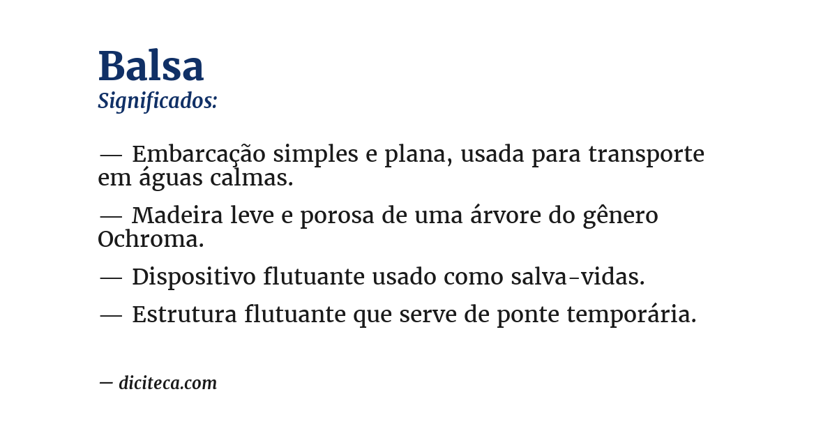 Significado de balsa