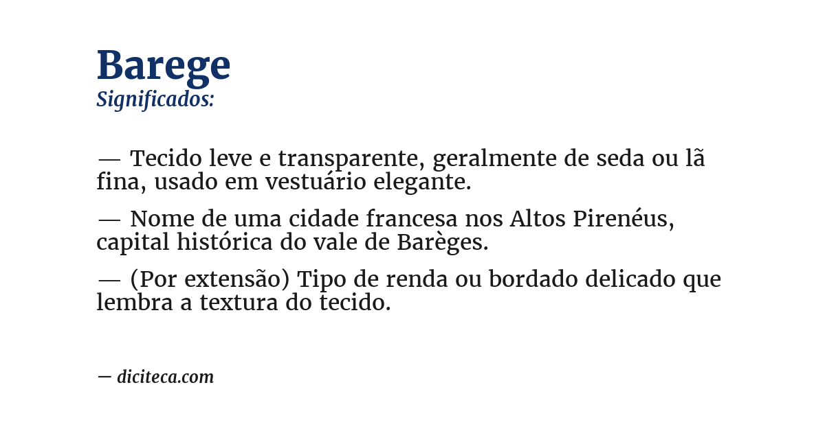 Significado de barege