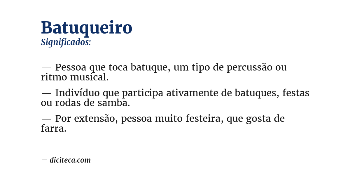 Significado de batuqueiro