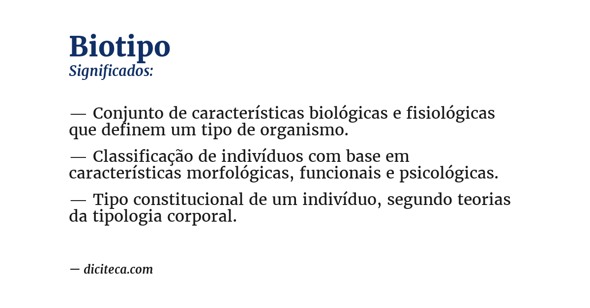 Significado de biotipo