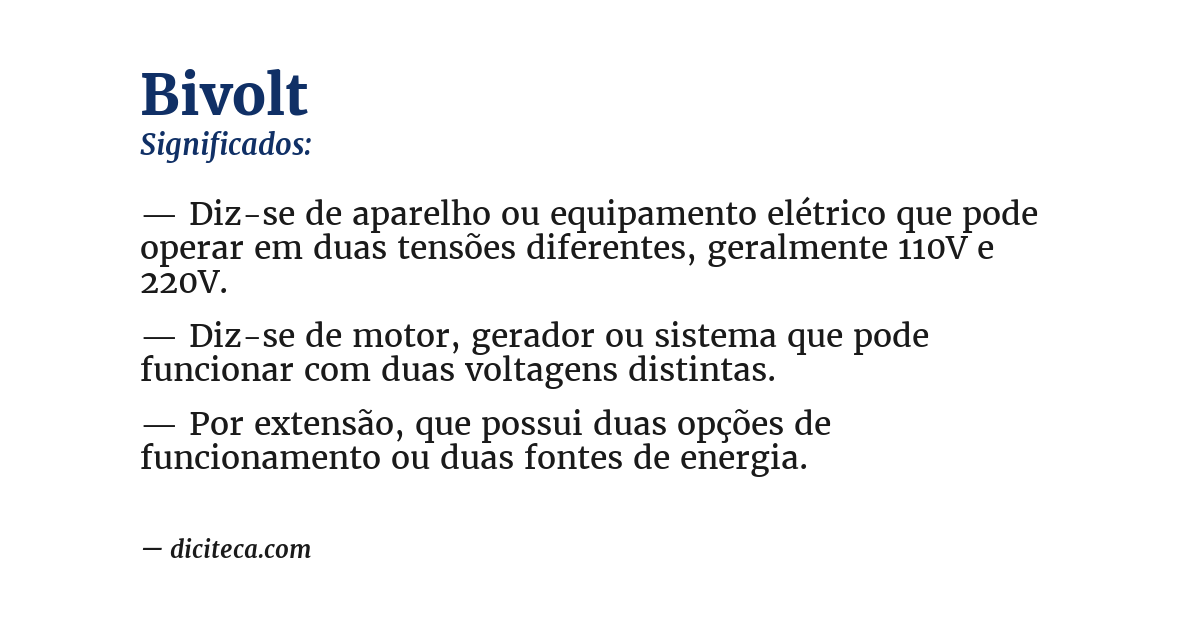 Significado de bivolt