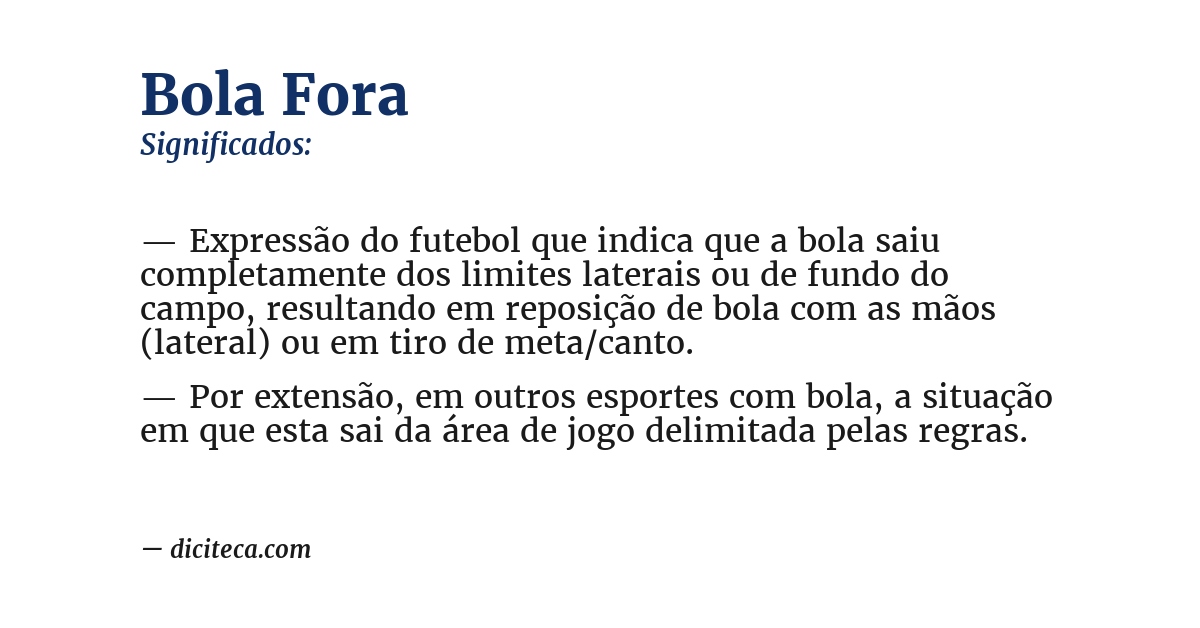 Significado de bola fora