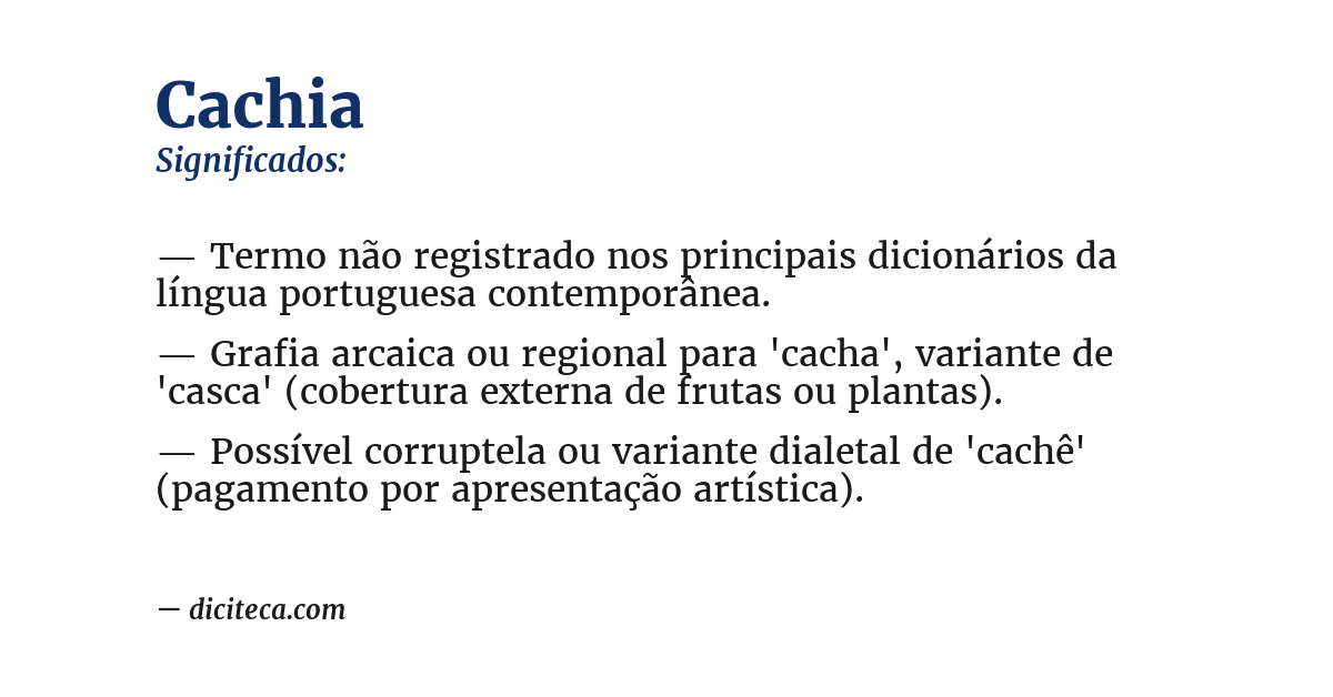 Significado de cachia