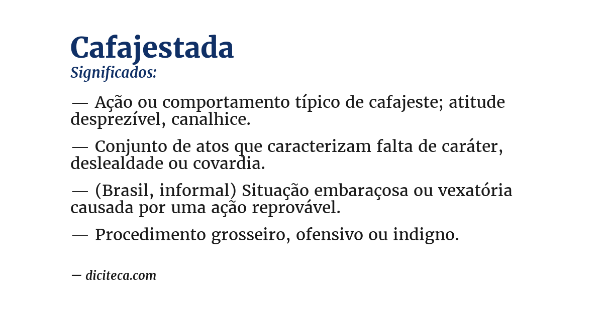 Significado de cafajestada