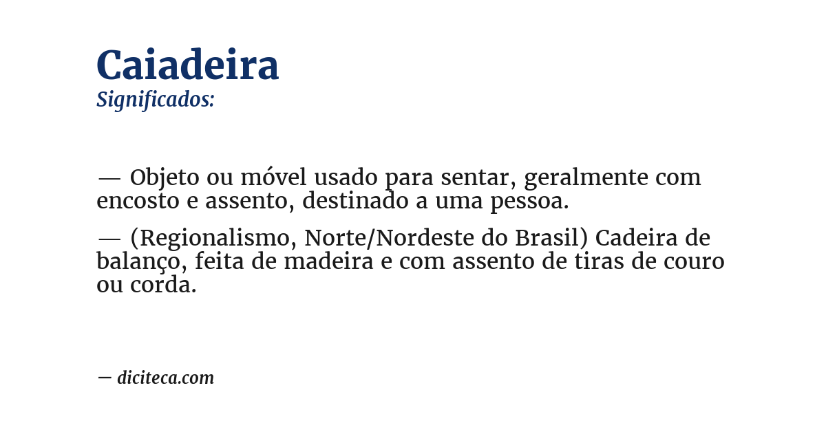Significado de caiadeira