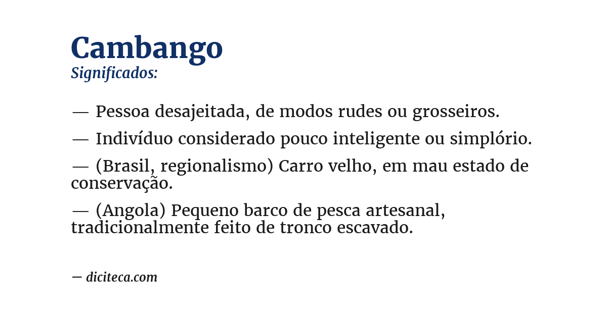Significado de cambango
