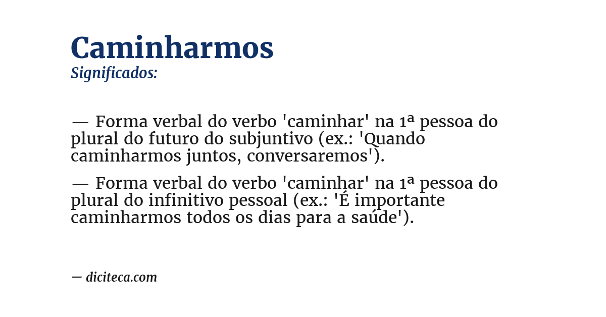 Significado de caminharmos