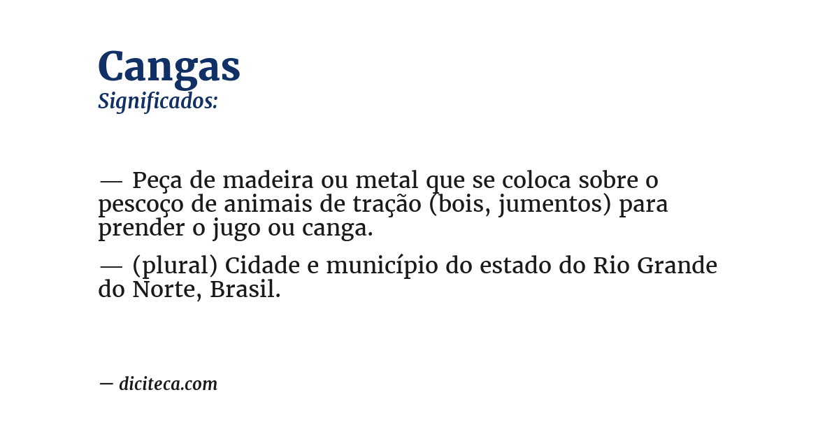 Significado de cangas