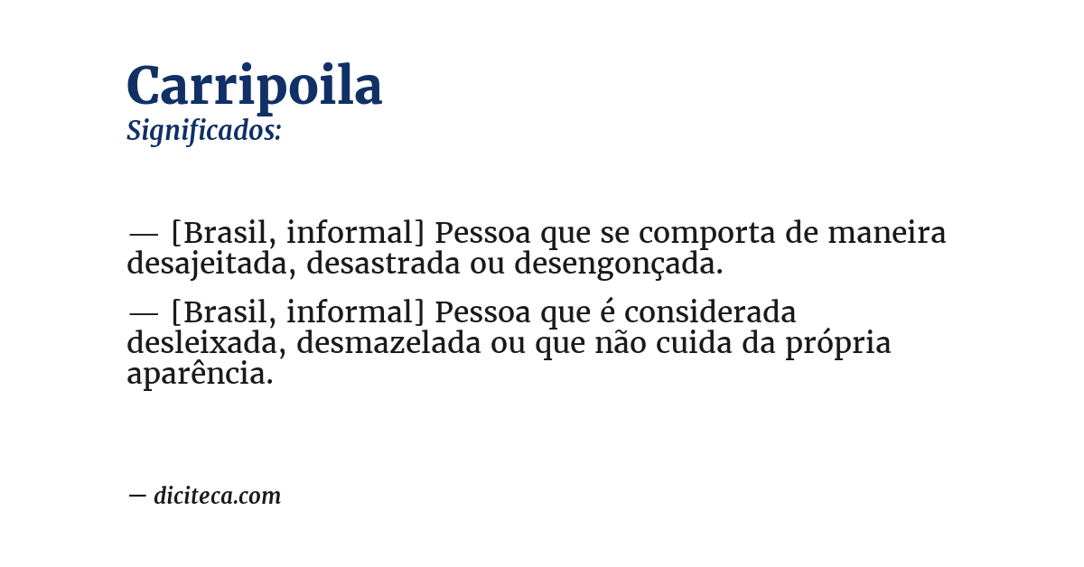 Significado de carripoila