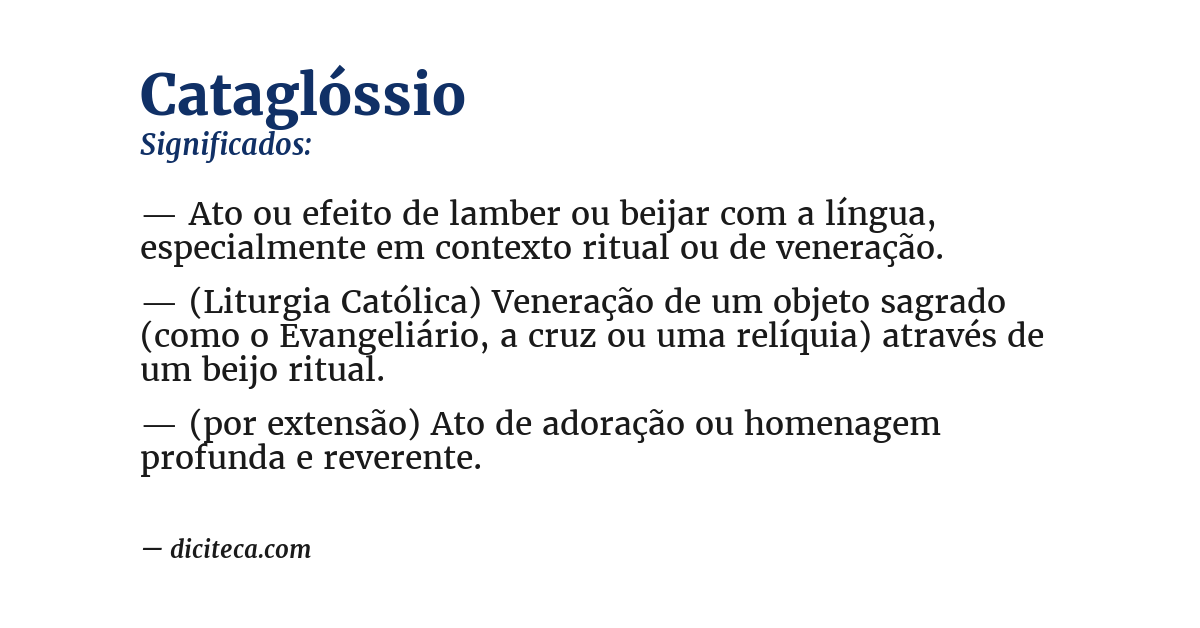 Significado de cataglóssio