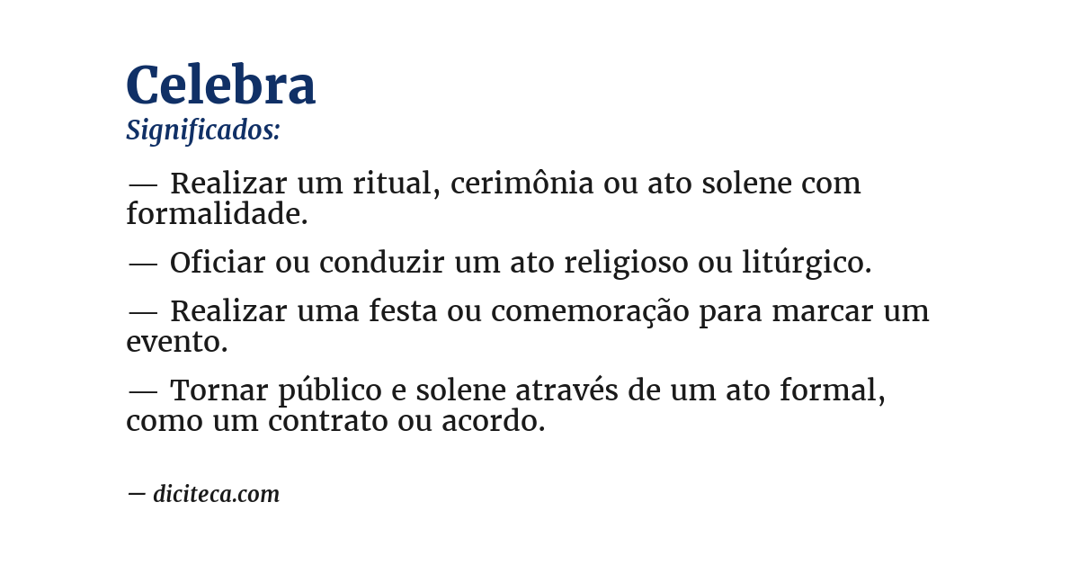 Significado de celebra