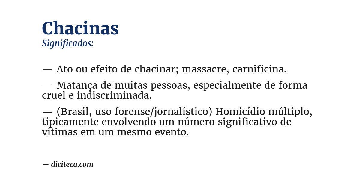 Significado de chacinas