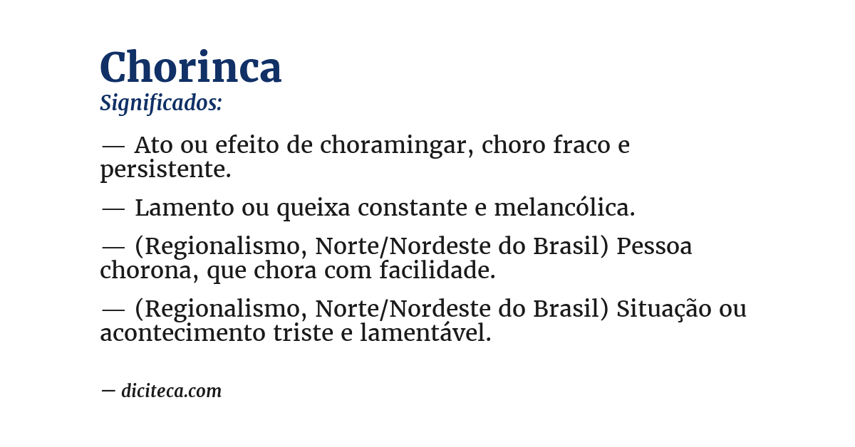 Significado de chorinca