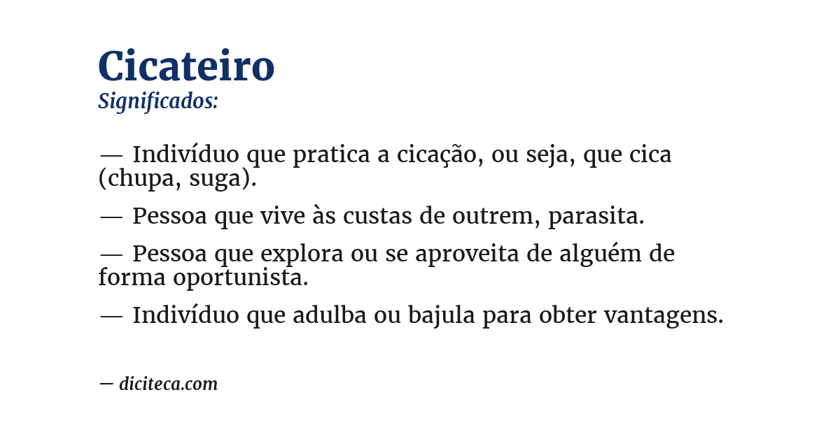 Significado de cicateiro