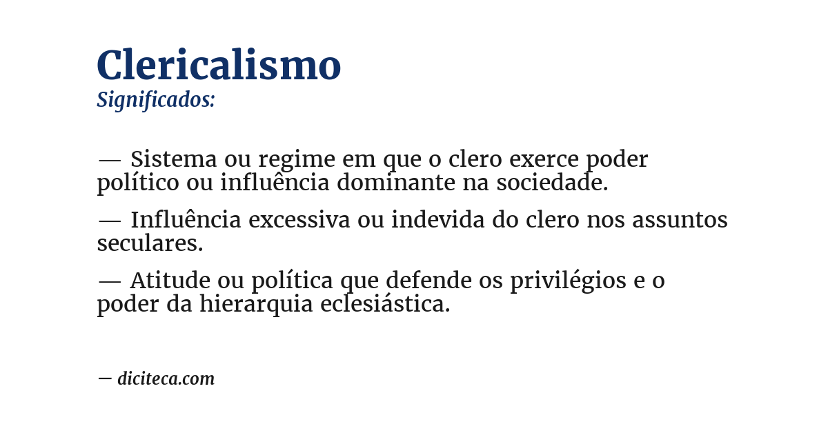 Significado de clericalismo
