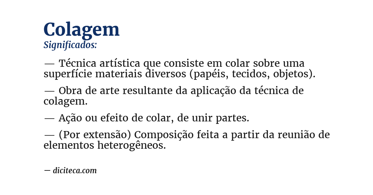 Significado de colagem
