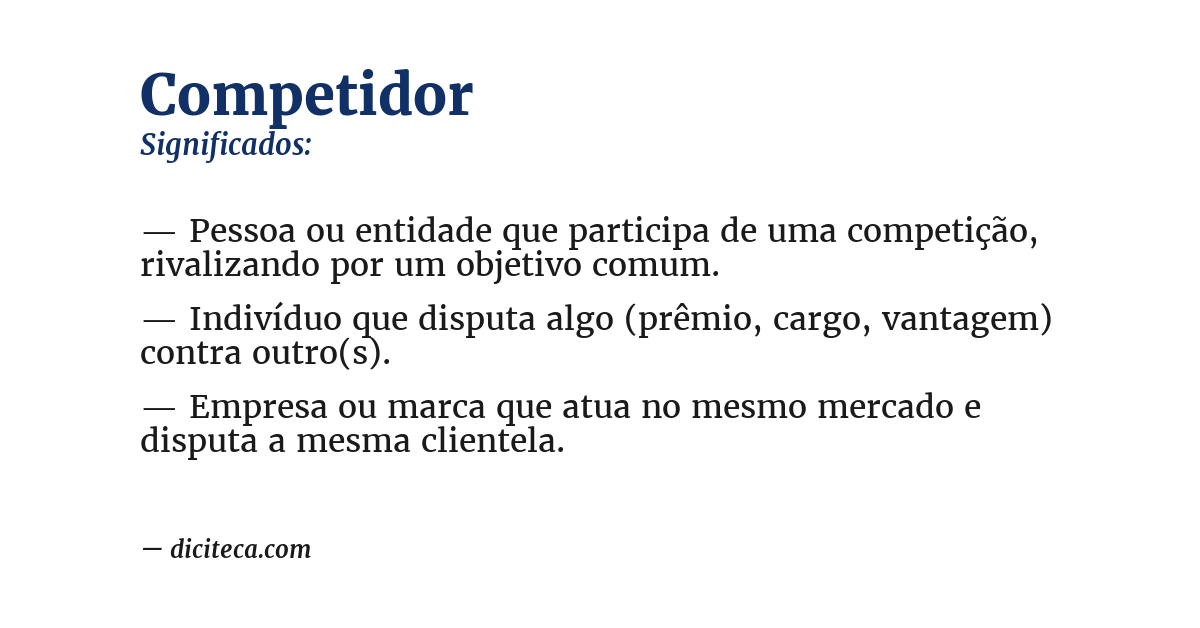 Significado de competidor