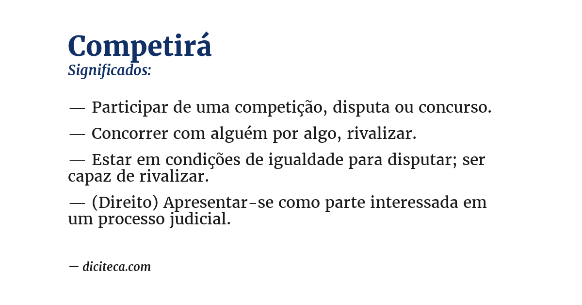 Significado de competirá