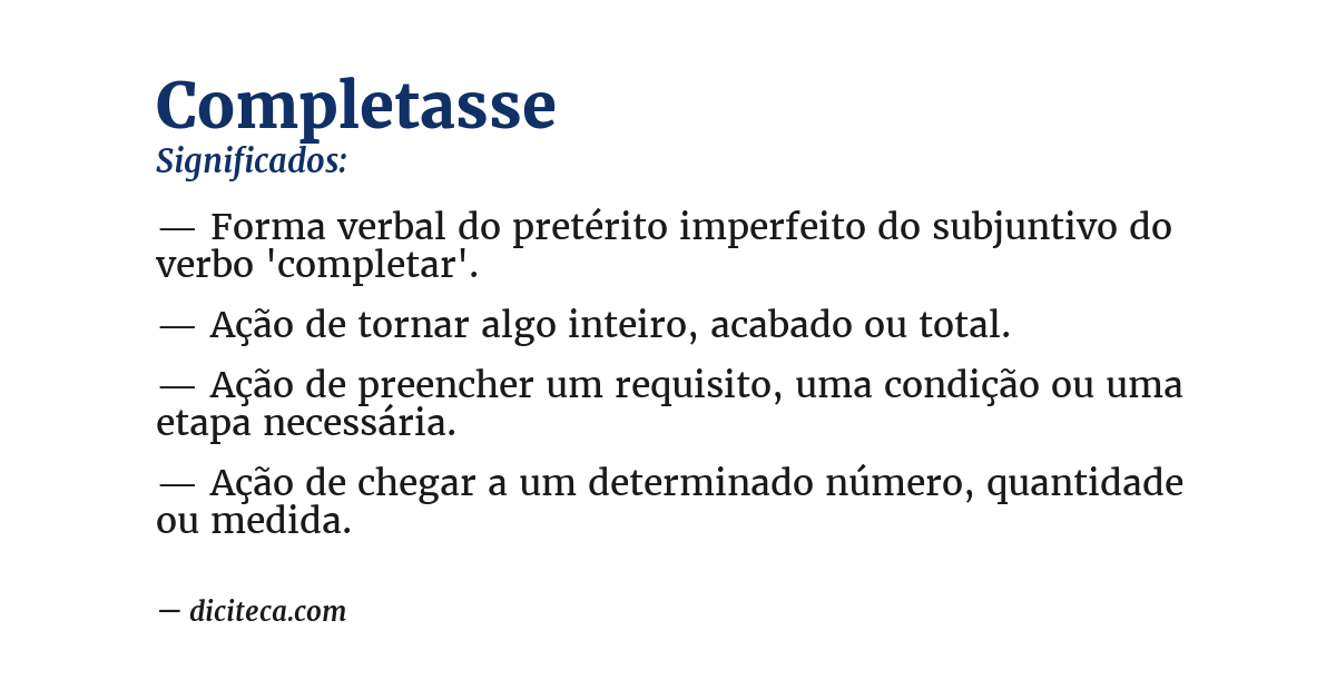 Significado de completasse