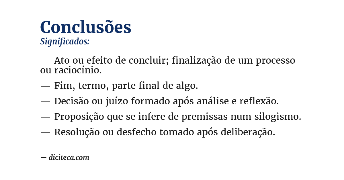 Significado de conclusões