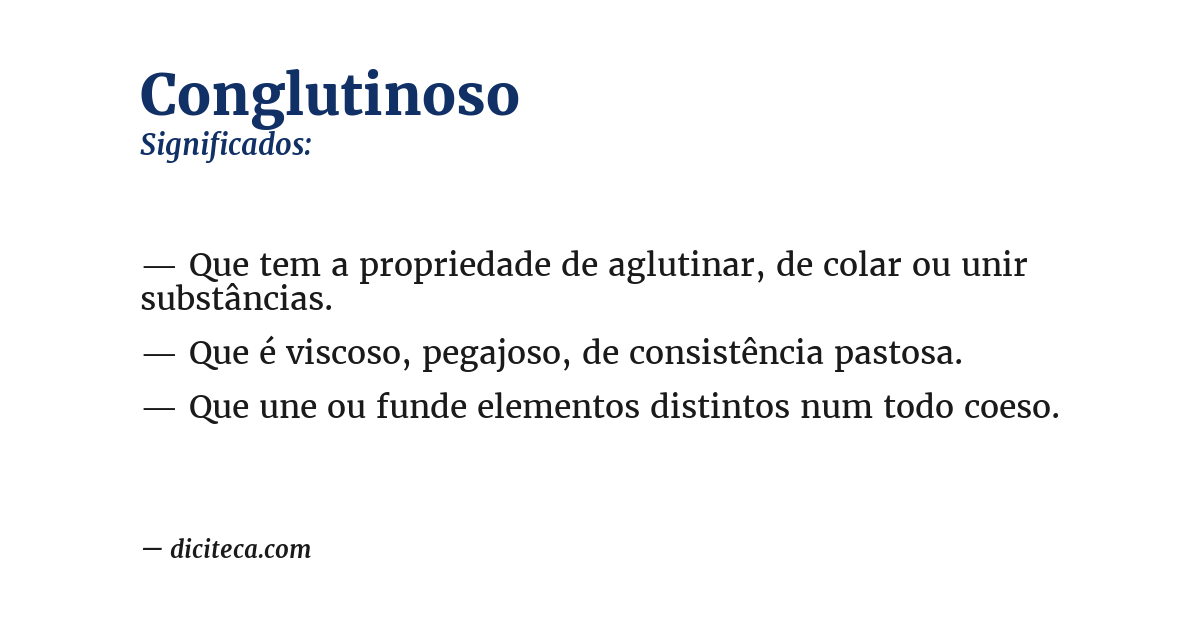 Significado de conglutinoso