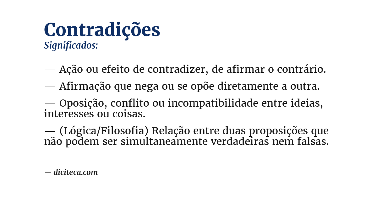 Significado de contradições