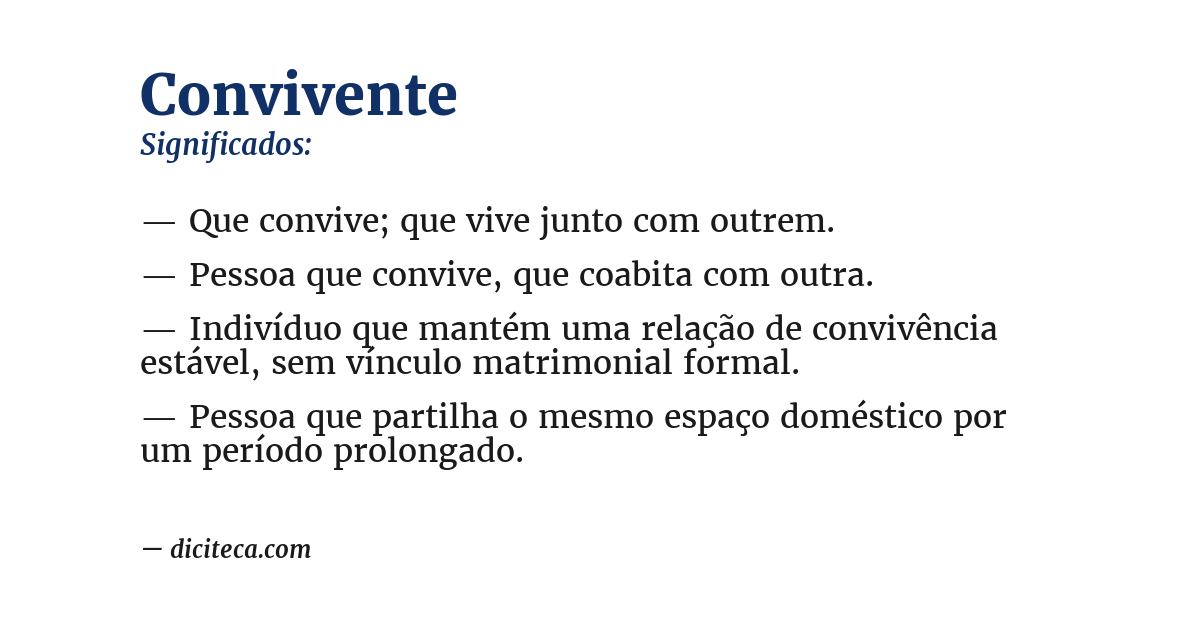 Significado de convivente