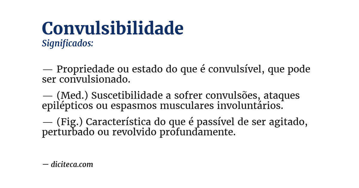 Significado de convulsibilidade