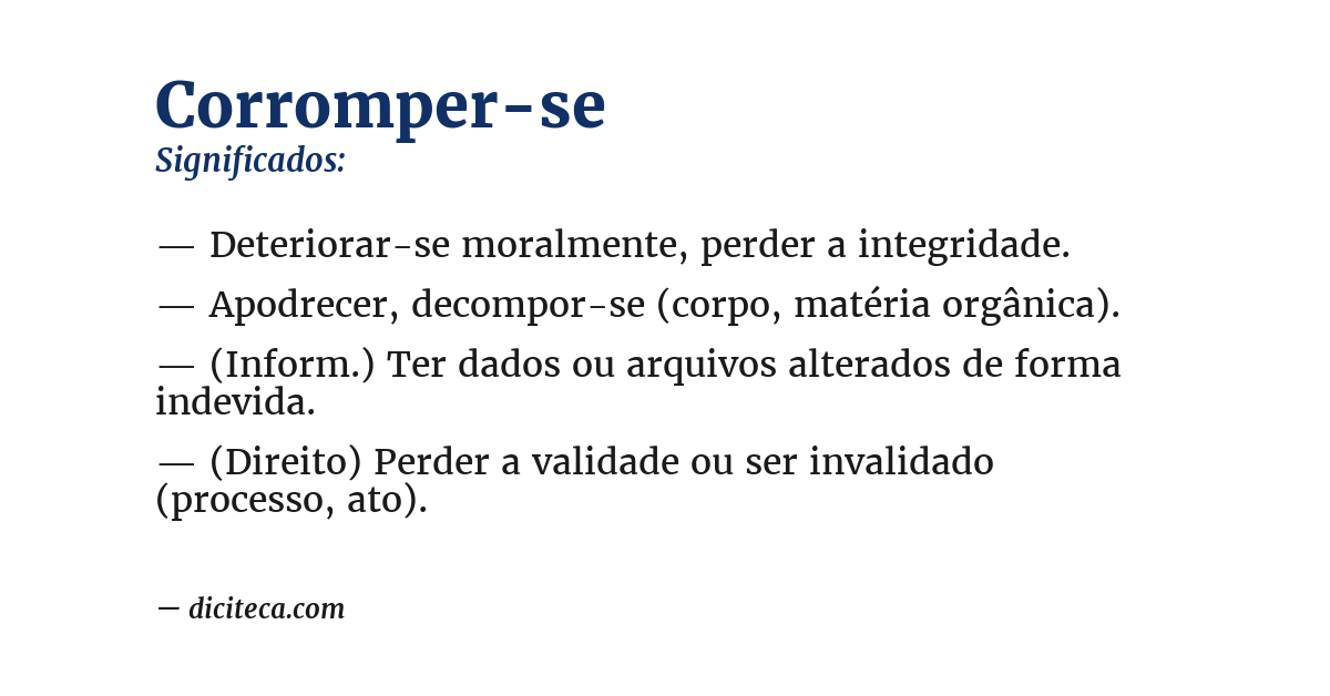 Significado de corromper-se