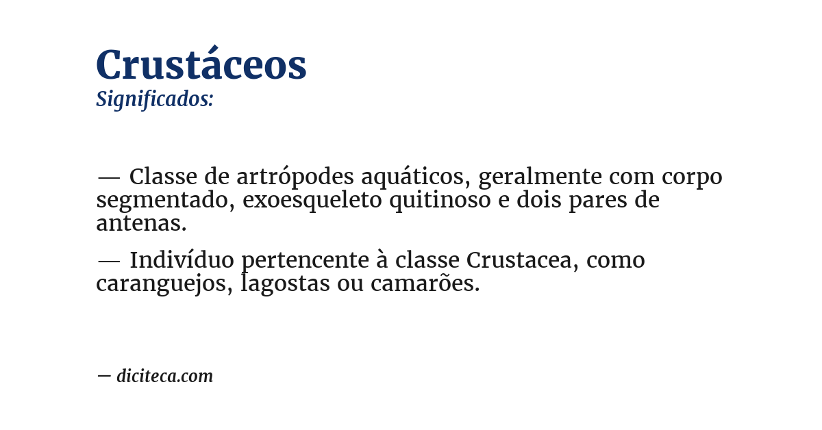 Significado de crustáceos