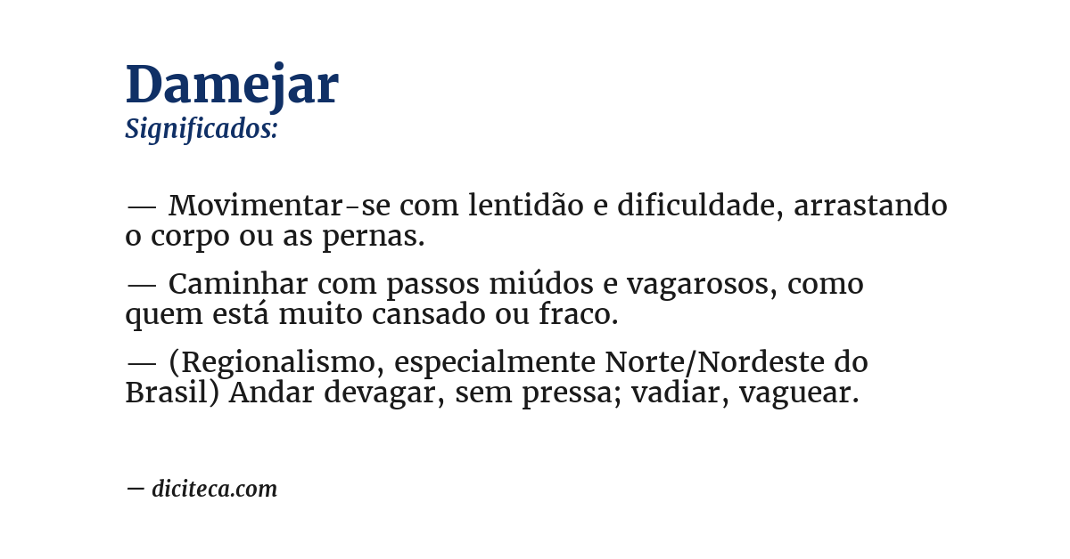 Significado de damejar