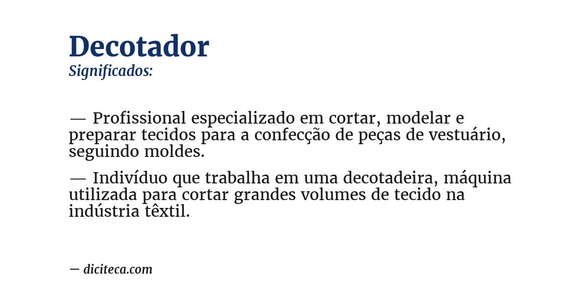 Significado de decotador