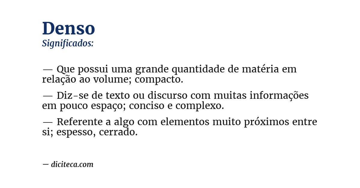 Significado de denso