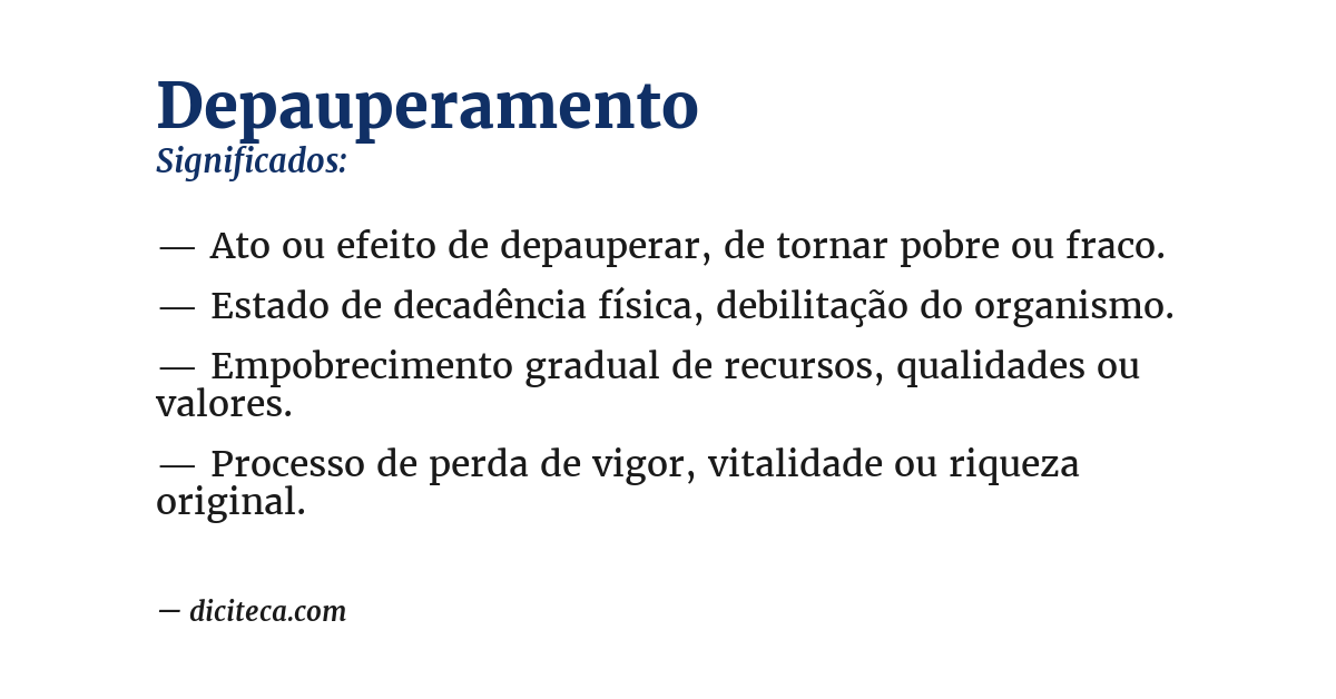 Significado de depauperamento