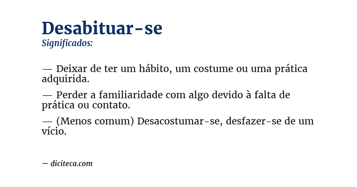 Significado de desabituar-se