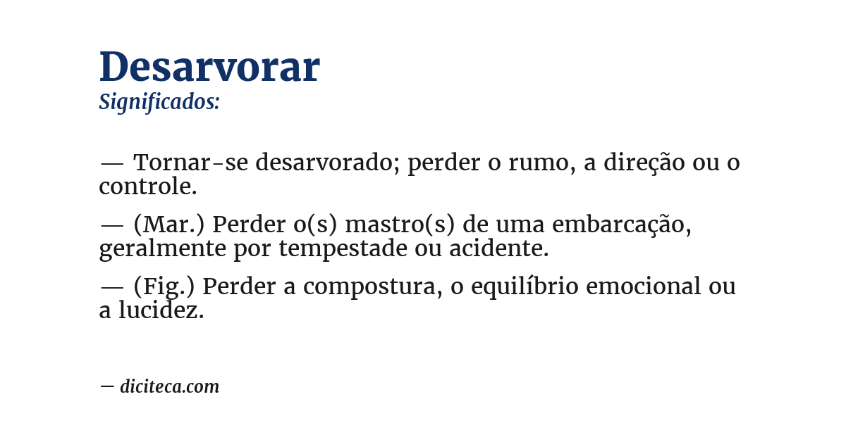 Significado de desarvorar