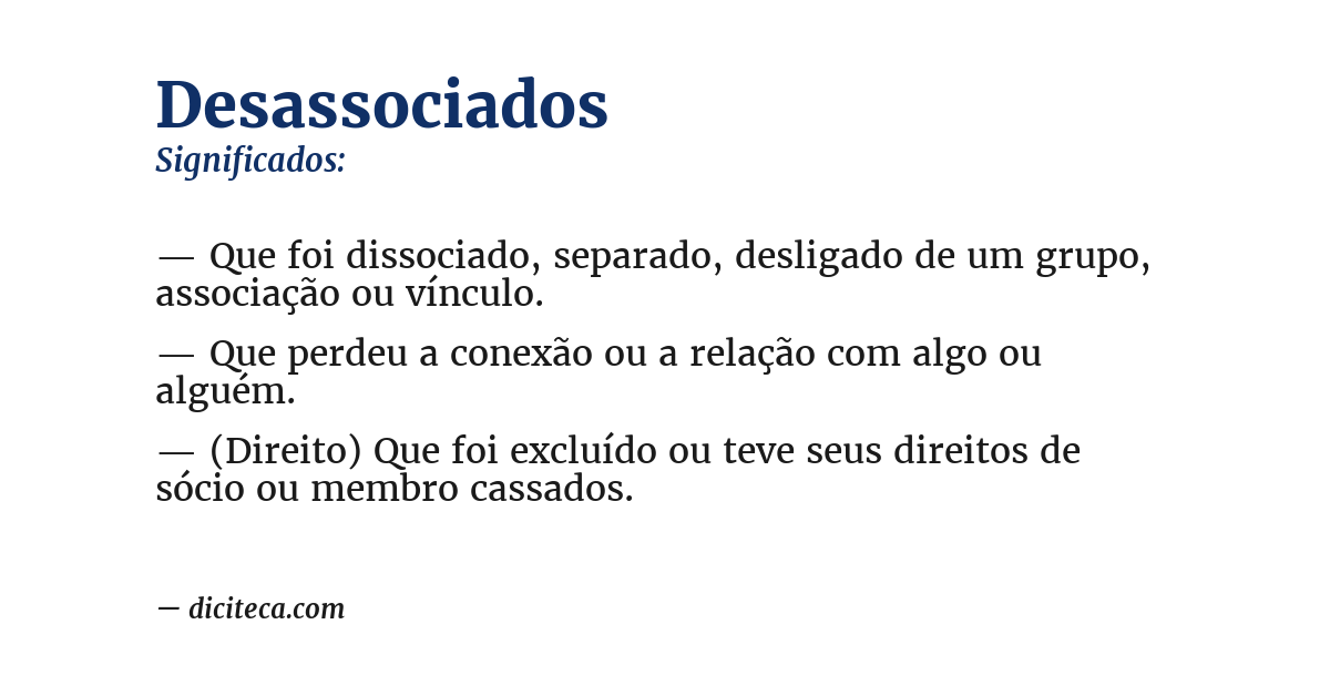 Significado de desassociados