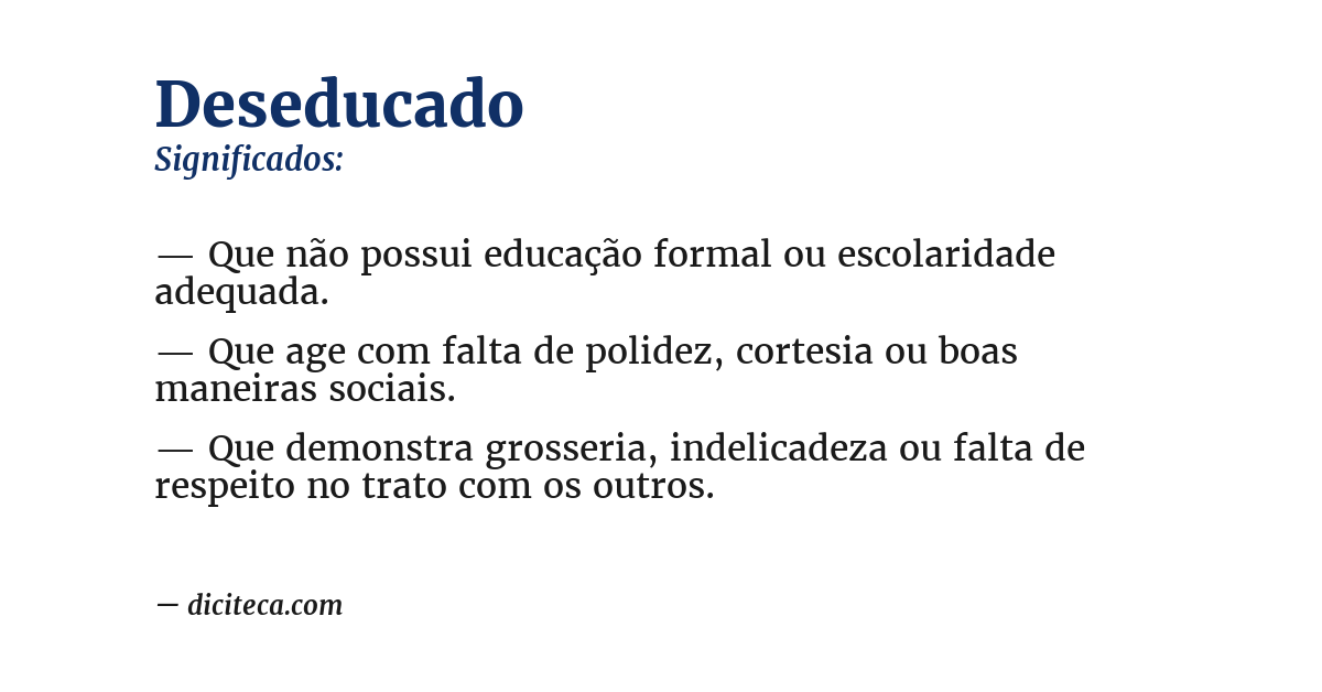 Significado de deseducado